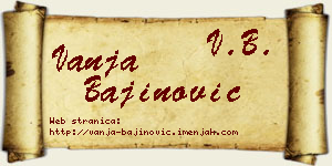 Vanja Bajinović vizit kartica